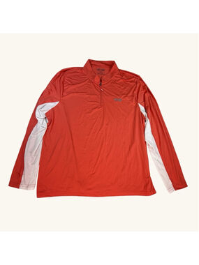 Heybo Outdoors 2X Orange Quarter Zip Performance Fishing Shirt Long Sleeve